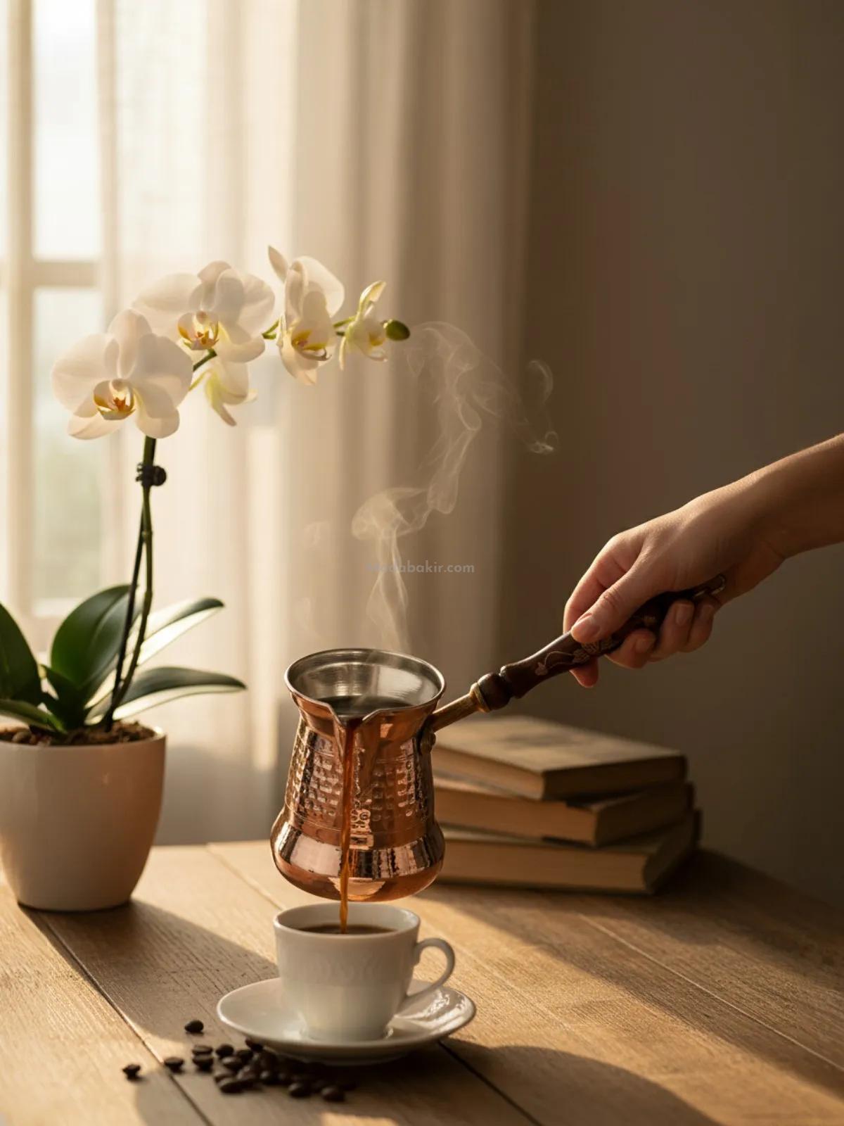 Bakır Kahve Cezvesi 4 Kişilik - Görsel 2