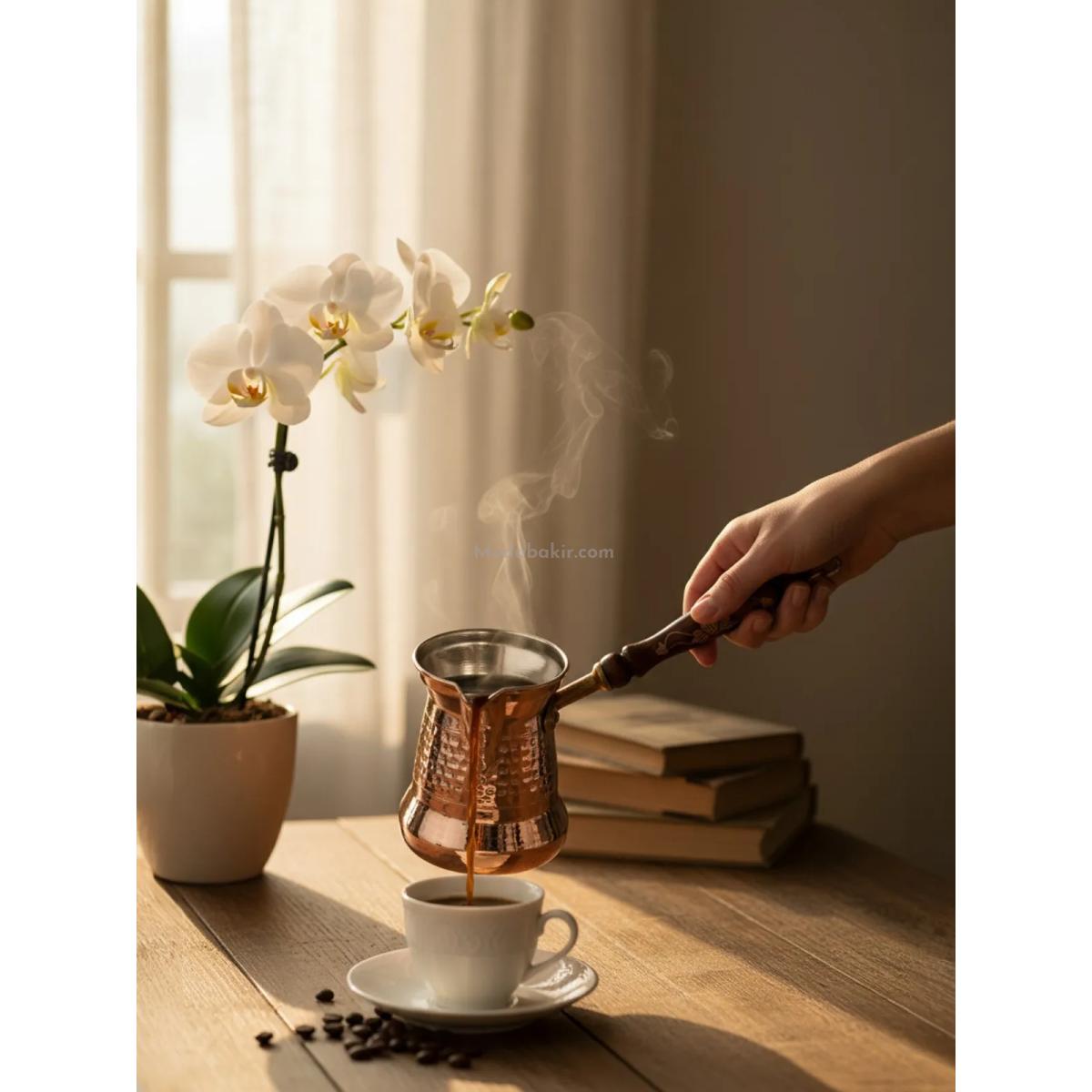 Bakır Kahve Cezvesi 4 Kişilik - Görsel 2