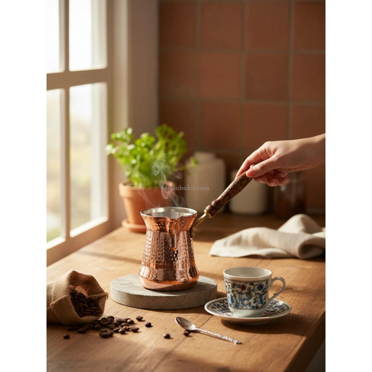 Bakır Kahve Cezvesi 4 Kişilik - Görsel 3
