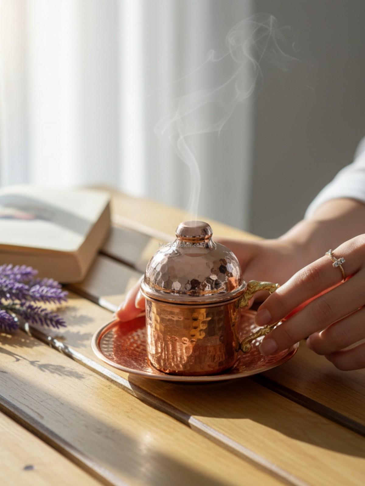 Bakır Kahve Fincan Takımı - Görsel 4