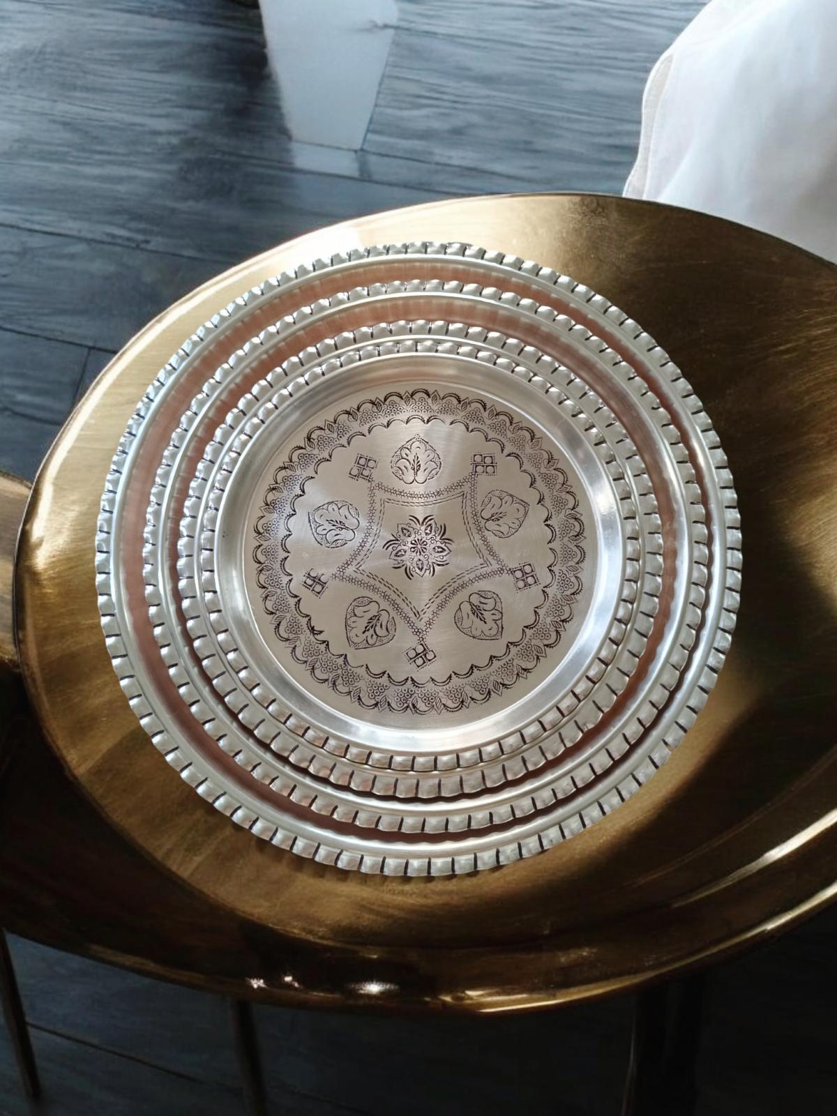 Bakır Şark Köşesi Tepsi 45 Cm - Görsel 2