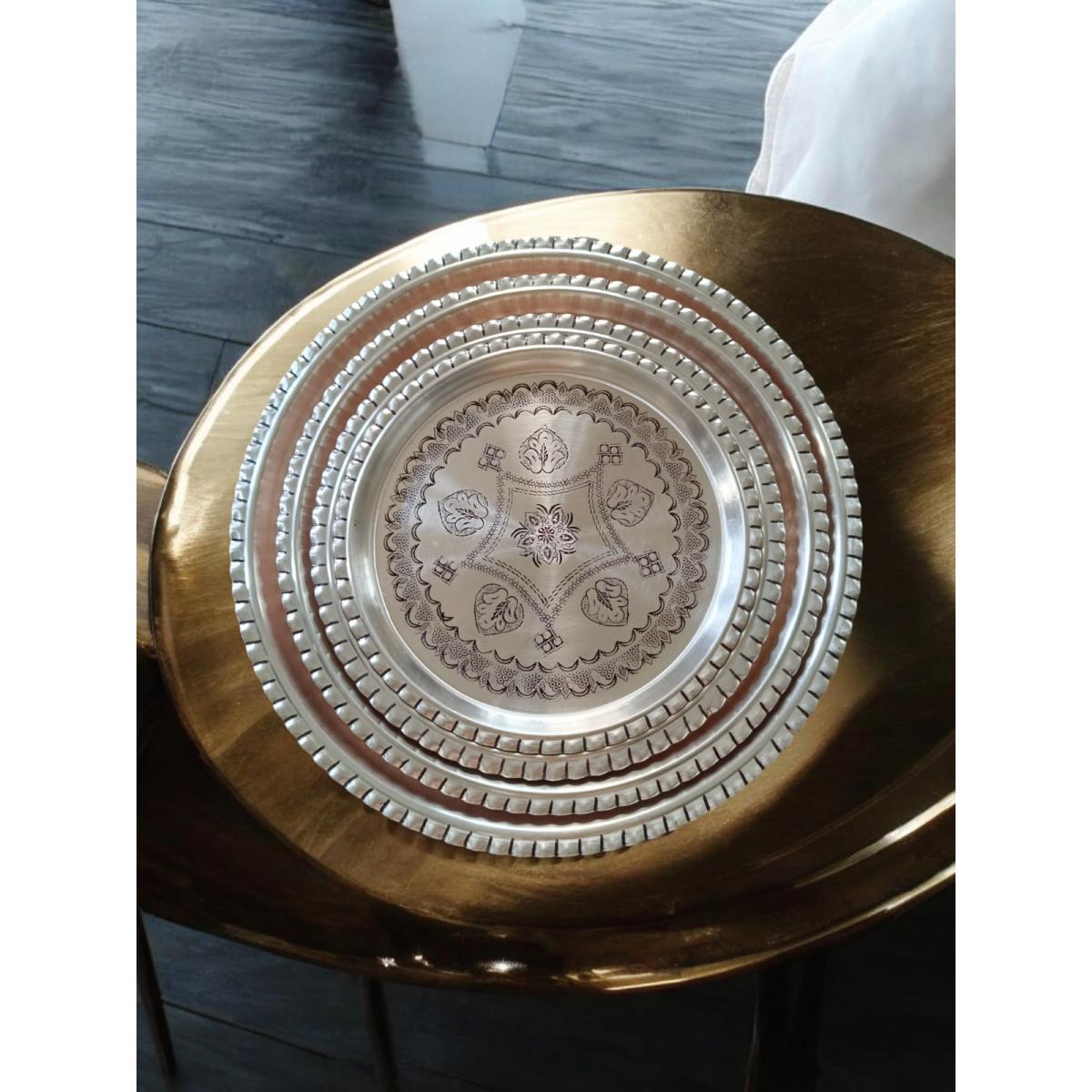 Bakır Şark Köşesi Tepsi 45 Cm - Görsel 2