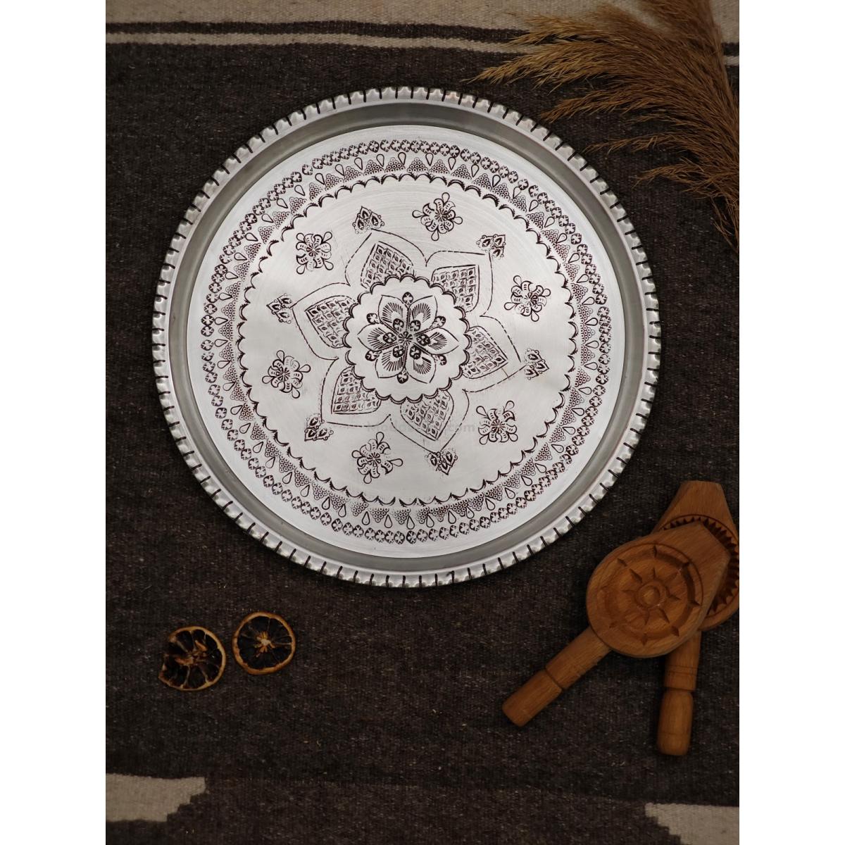 Bakır Şark Köşesi Tepsi 45 Cm - Görsel 3