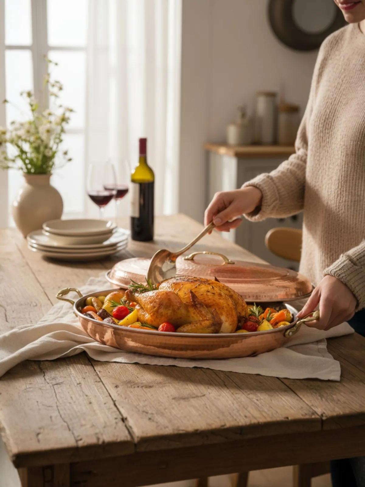 Bakır Kapaklı Büyük Sac Tava 55 cm - Görsel 4