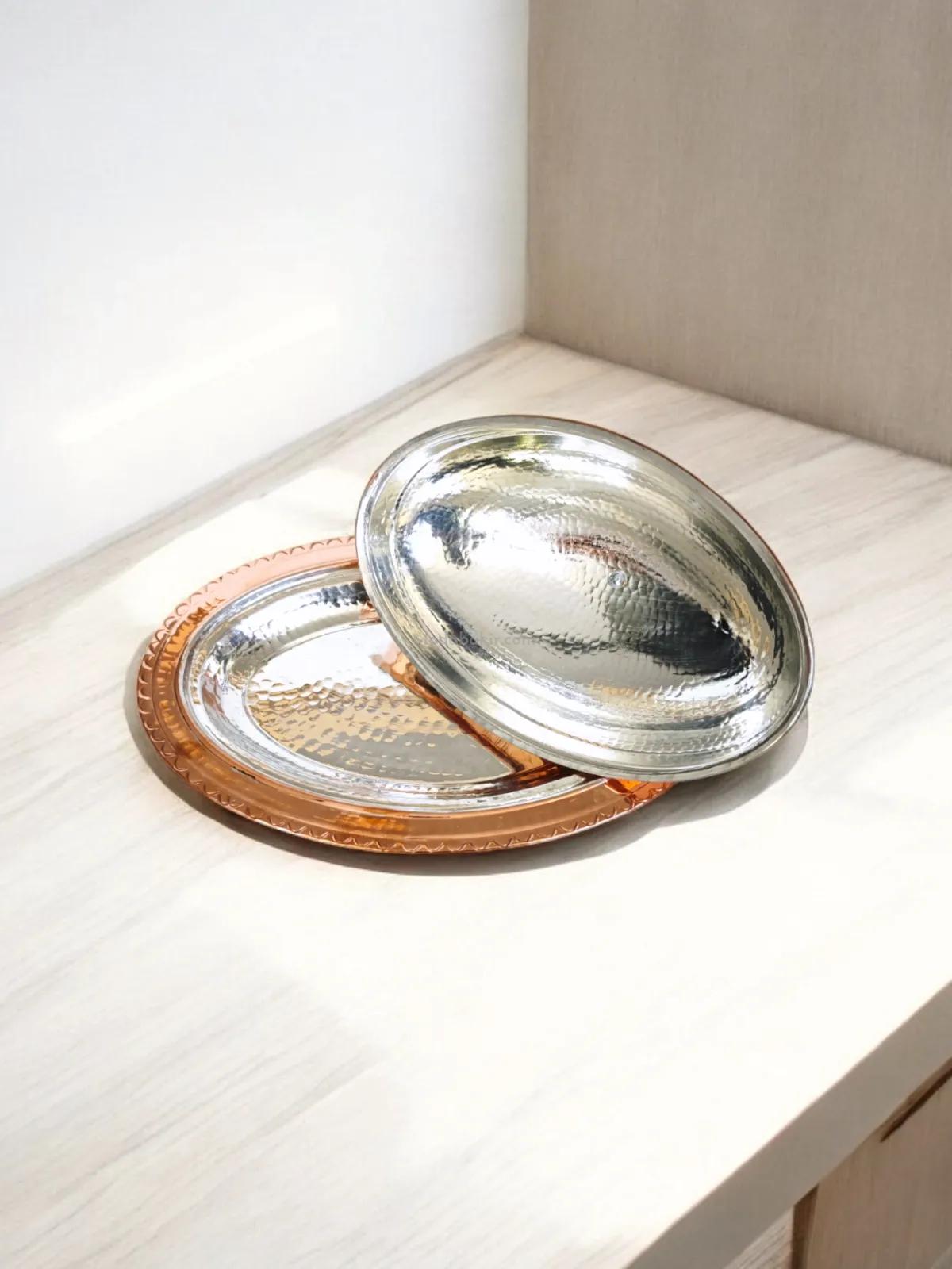 Bakır Kapaklı Kayık Sahan 35 Cm - Görsel 3