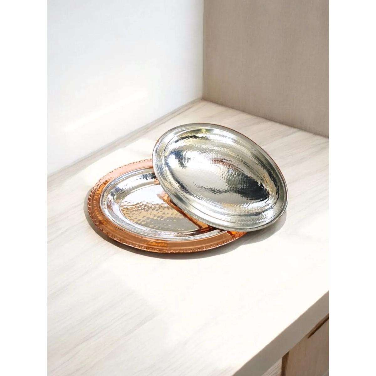 Bakır Kapaklı Kayık Sahan 35 Cm - Görsel 3