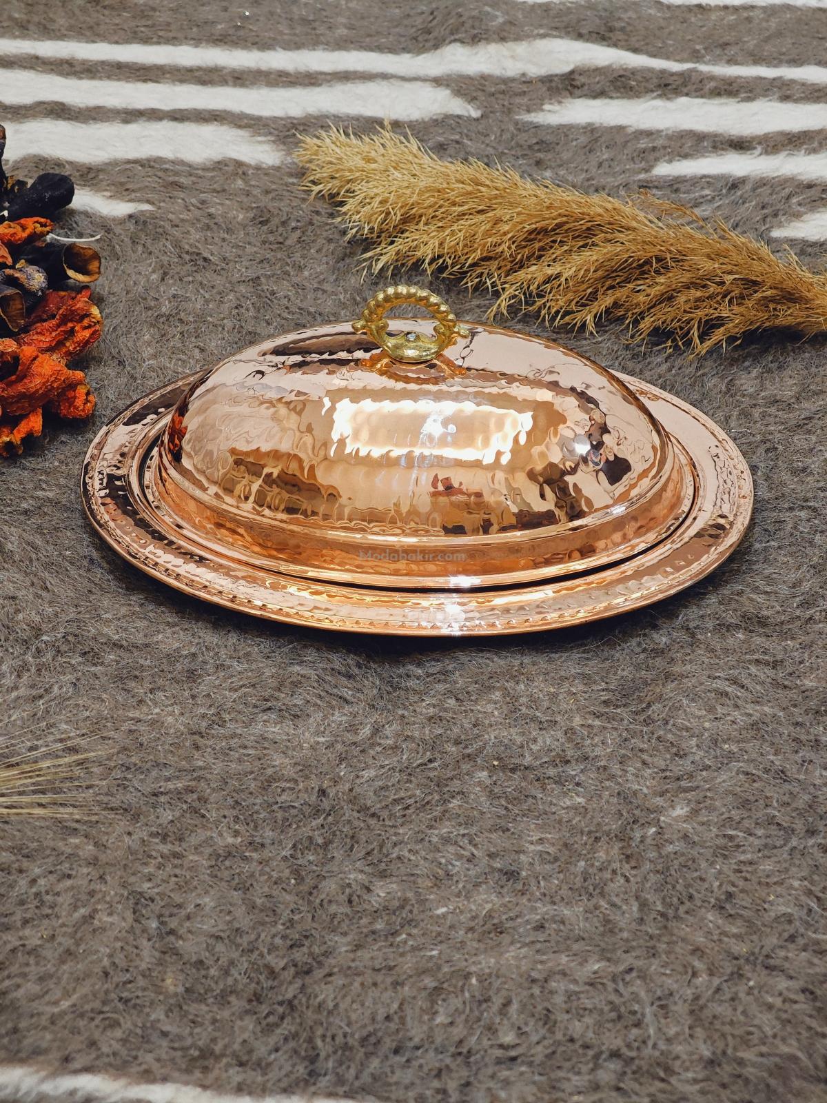 Bakır Kapaklı Kayık Sahan 25 Cm - Görsel 3