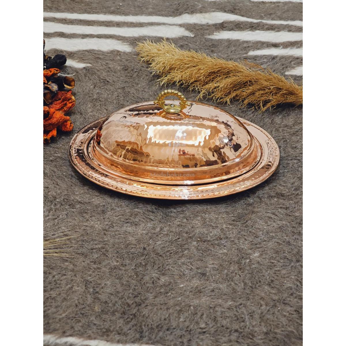 Bakır Kapaklı Kayık Sahan 30 Cm - Görsel 3