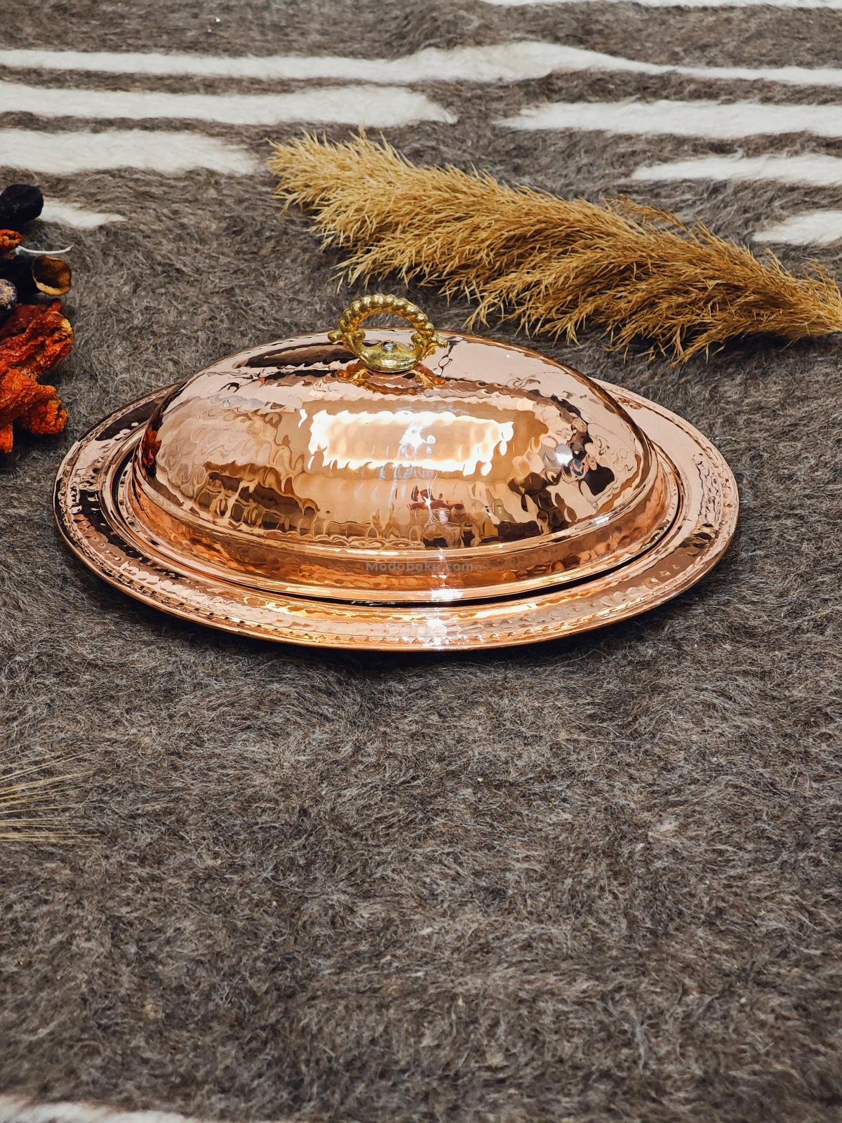 Bakır Kapaklı Kayık Sahan 25 Cm - Görsel 5