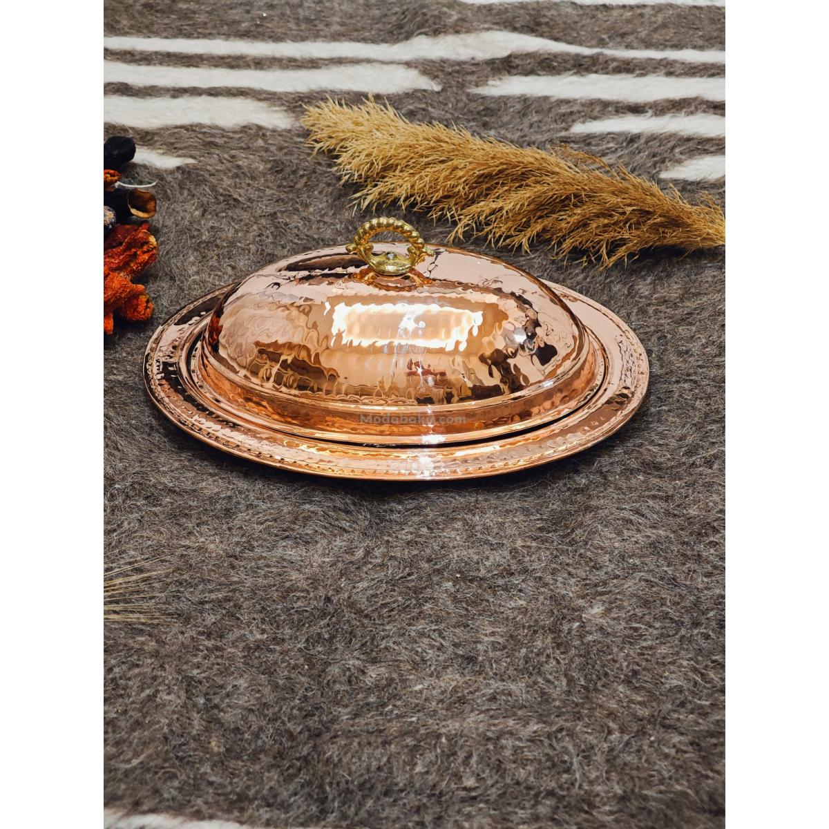 Bakır Kapaklı Kayık Sahan 25 Cm - Görsel 5