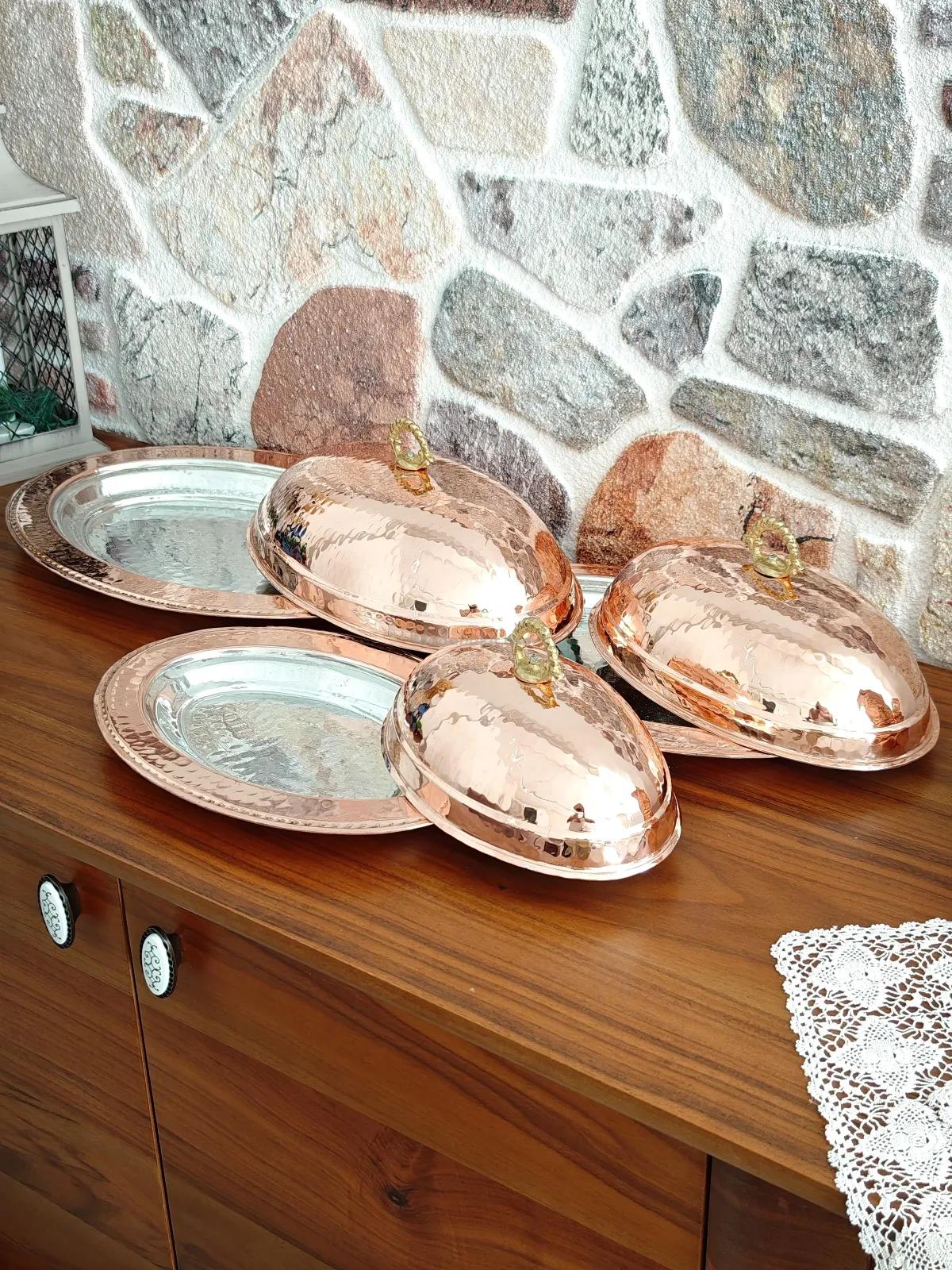 Bakır Kapaklı Kayık Sahan 40 Cm - Görsel 3