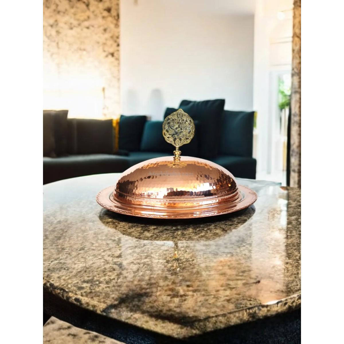 Bakır Kapaklı Kayık Sahan 40 Cm - Görsel 4