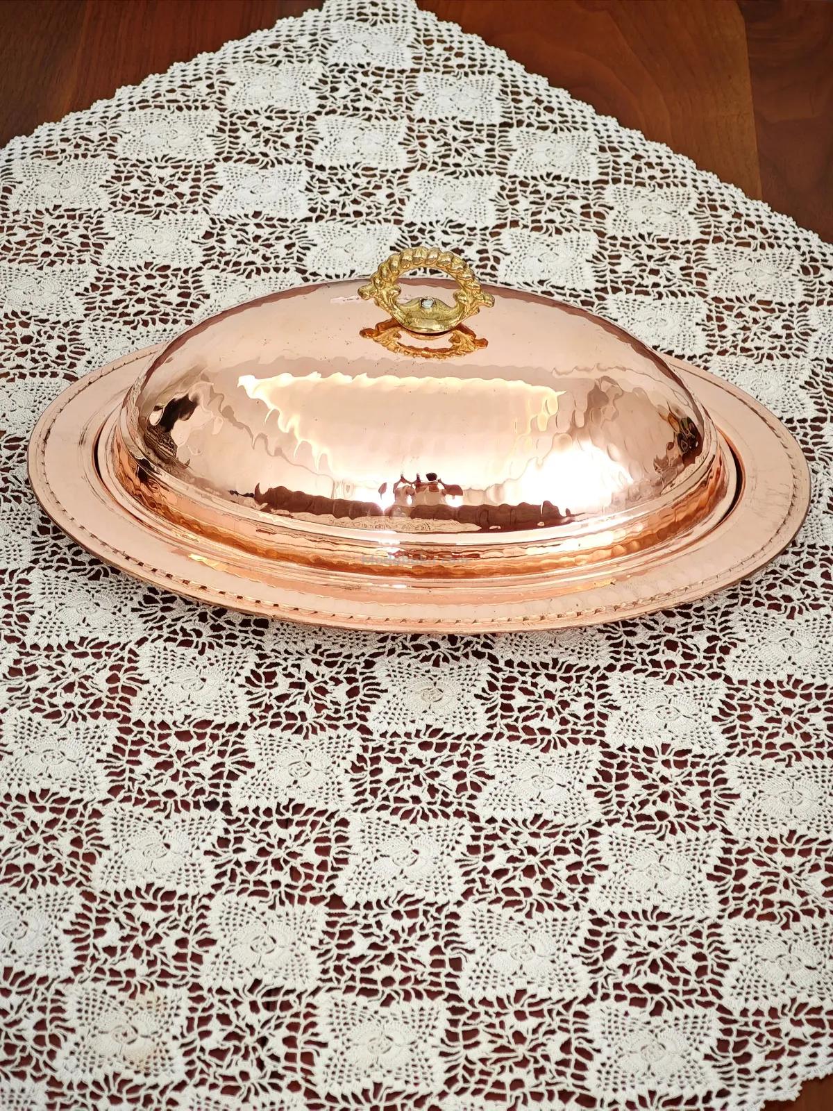 Bakır Kapaklı Kayık Sahan 40 Cm - Görsel 5