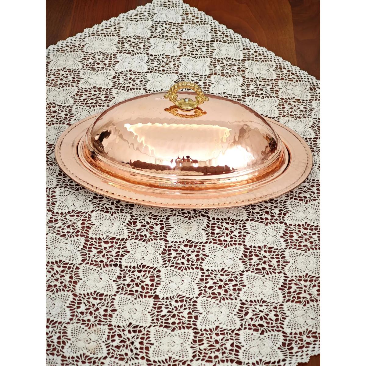 Bakır Kapaklı Kayık Sahan 40 Cm - Görsel 5