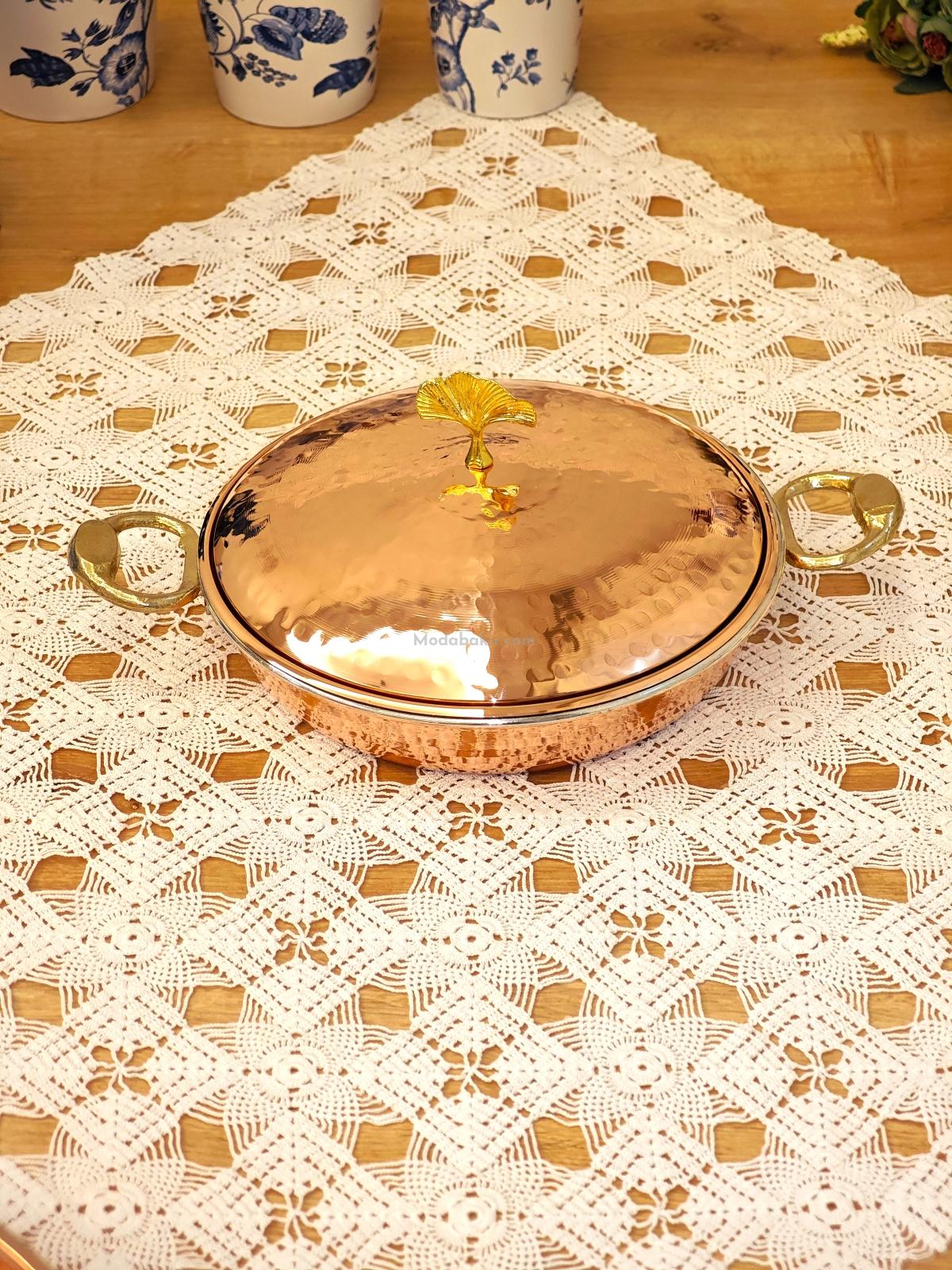 Bakır Kapaklı Sahan 18 cm - Görsel 4