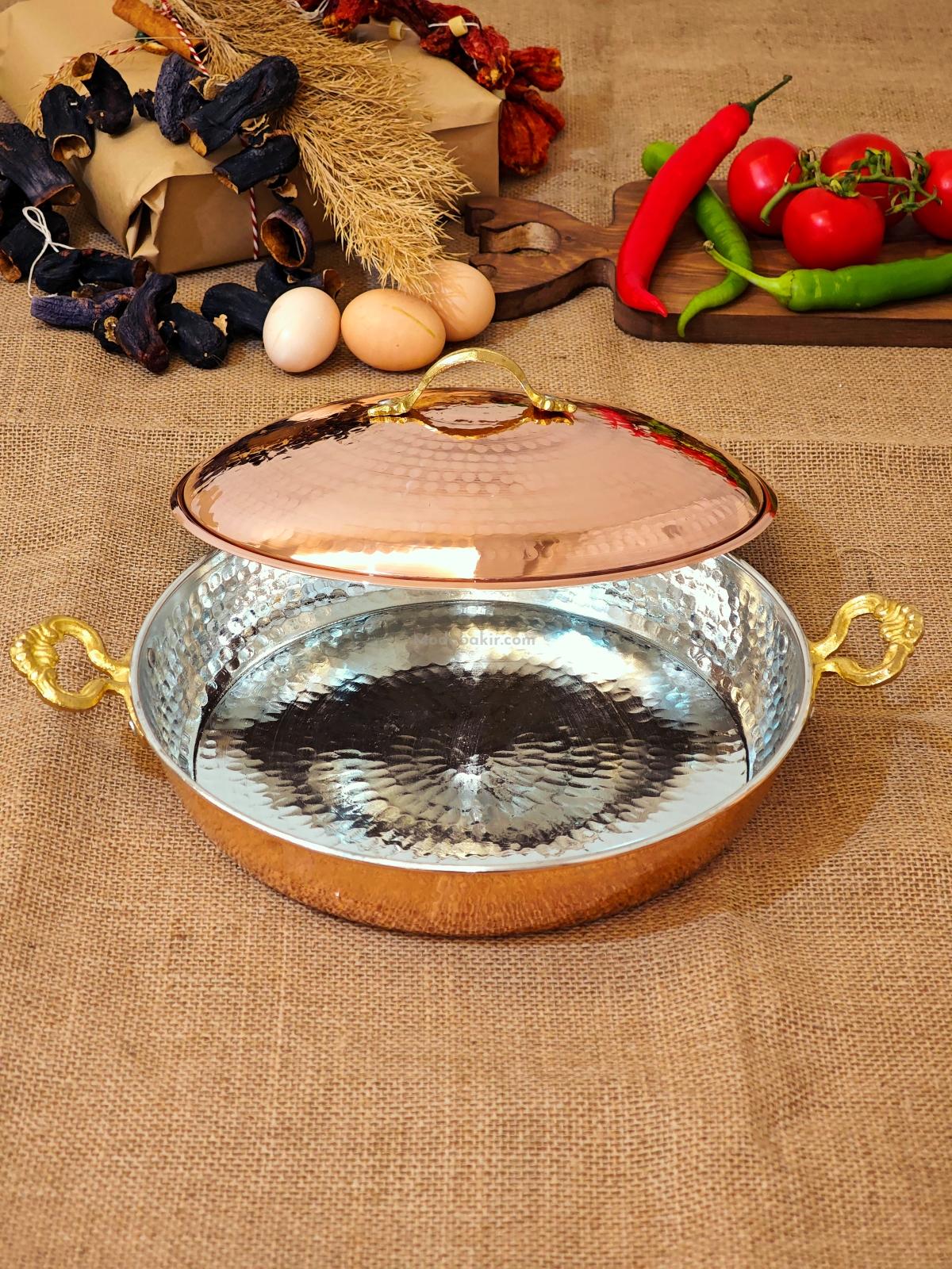 Kapaklı Bakır Tava 27 cm - Görsel 2