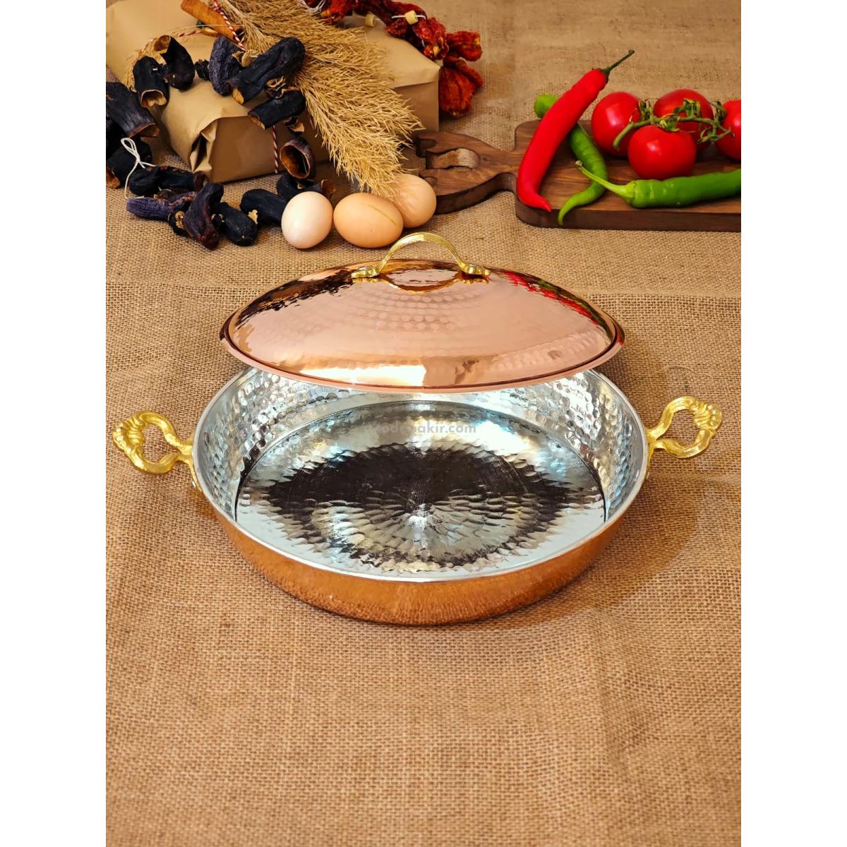 Kapaklı Bakır Tava 24 cm - Görsel 2