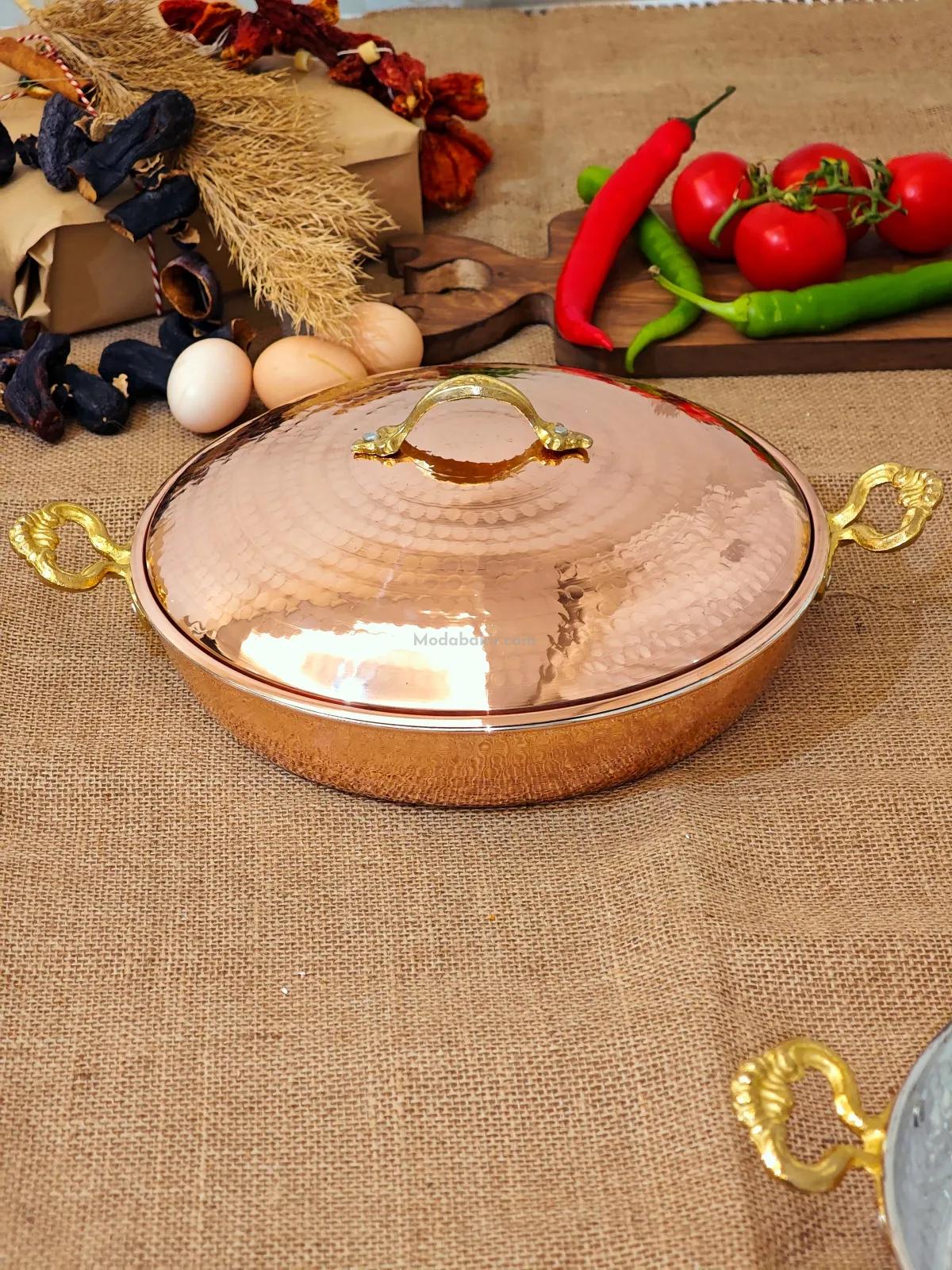 Kapaklı Bakır Tava 24 cm - Görsel 4