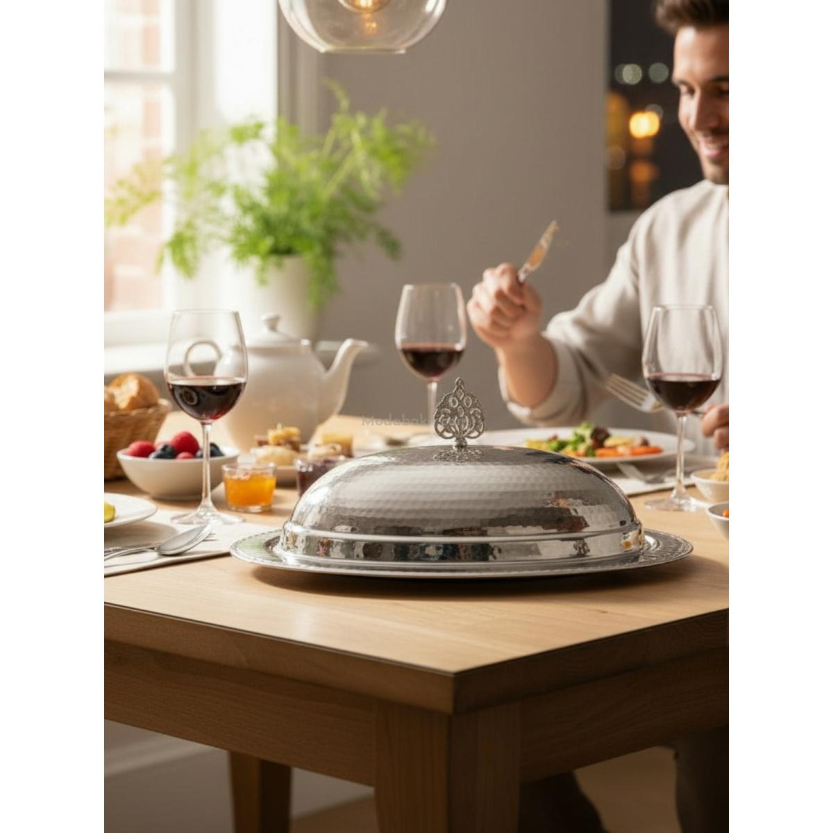 Bakır Kapaklı Sunumluk 35 Cm - Görsel 2