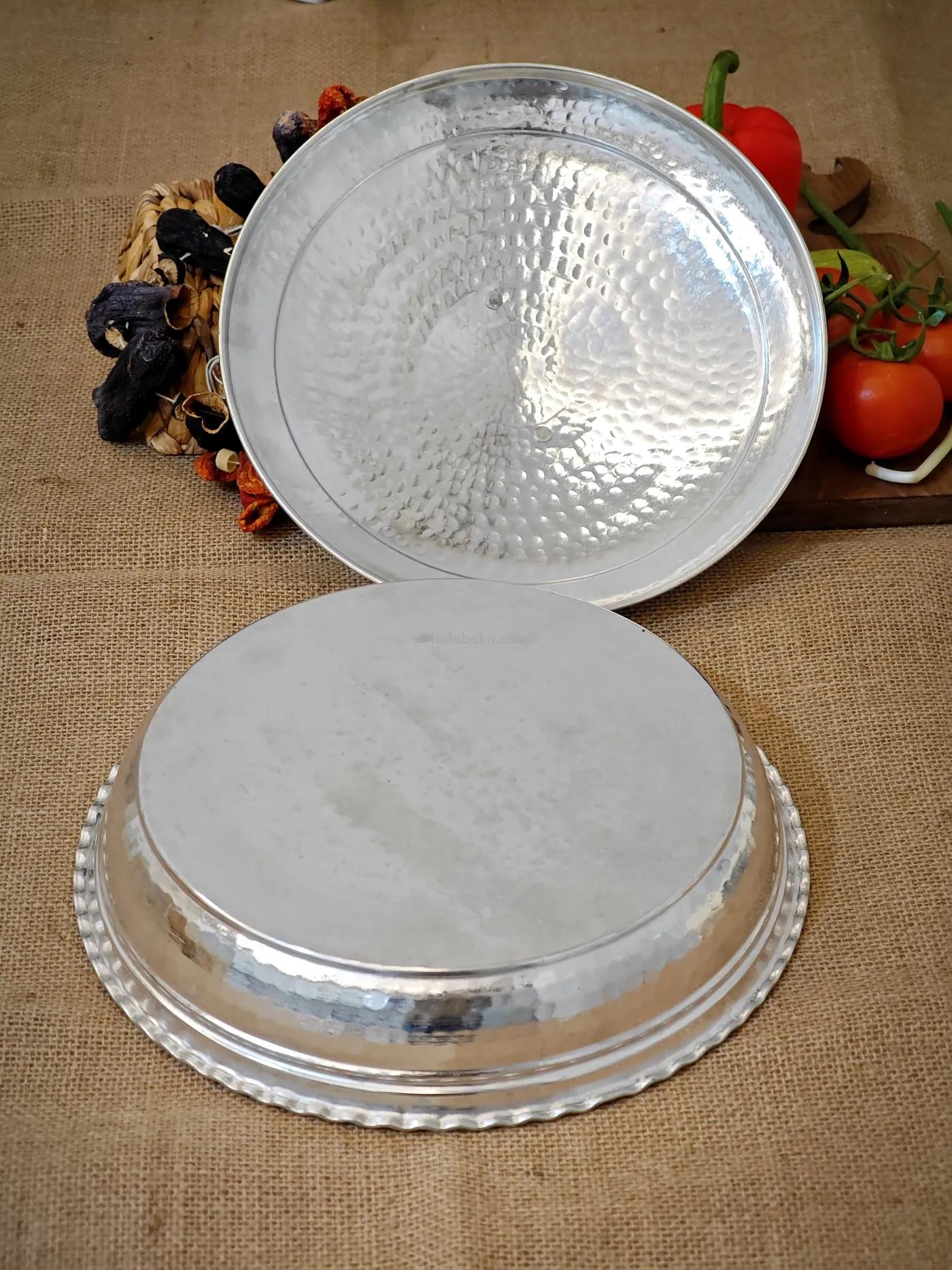 Bakır Pilav Tencere El Yapımı 30 Cm Gümüş - Görsel 4