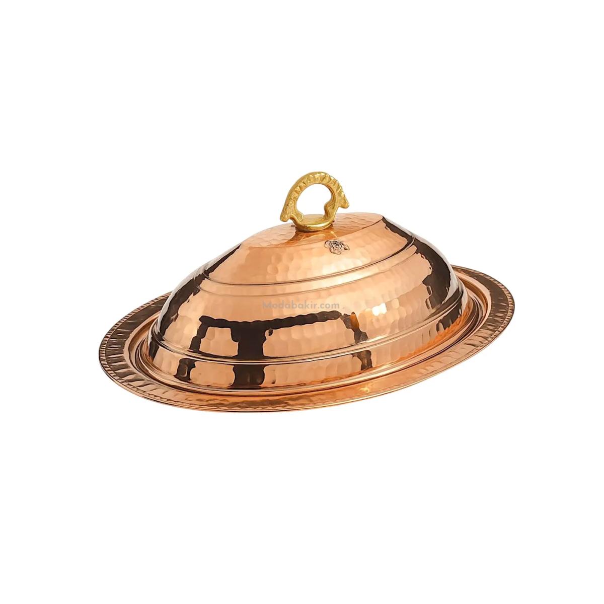 Bakır Kayık Sahan 25 Cm - Görsel 1