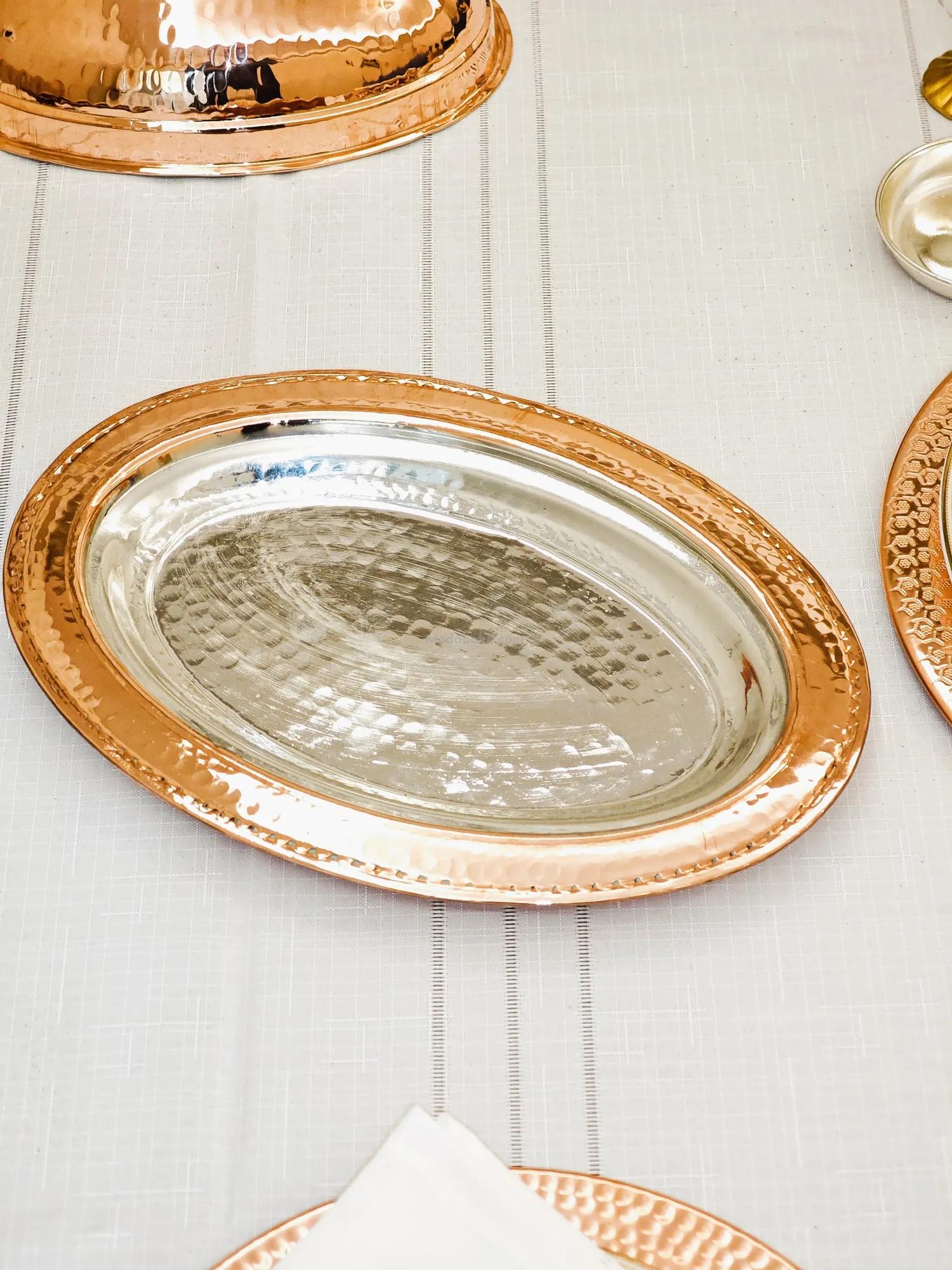 Bakır Kayık Tabak 30 cm - Görsel 2