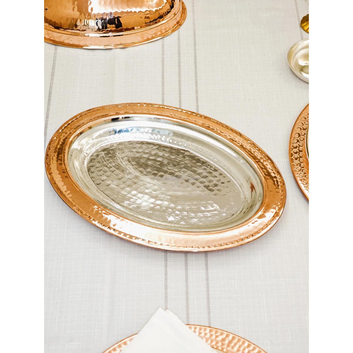 Bakır Kayık Tabak 30 cm - Görsel 2