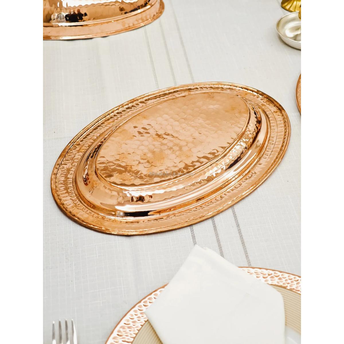 Bakır Kayık Tabak 30 cm - Görsel 3