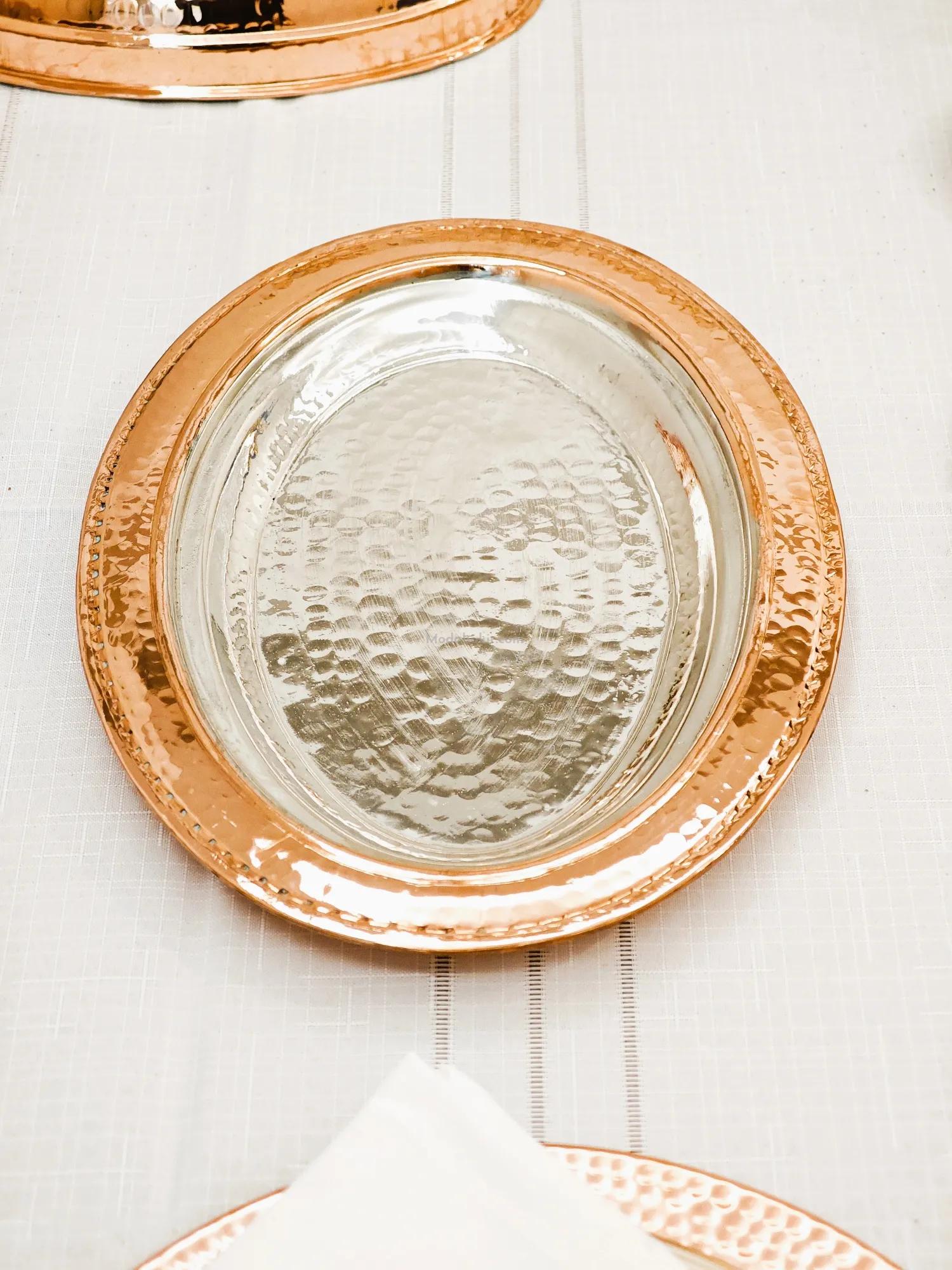 Bakır Kayık Tabak 30 cm - Görsel 4