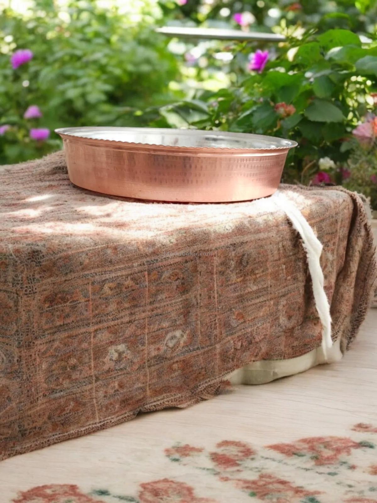 Bakır Çiğ Köfte Leğeni 54 Cm - Görsel 2