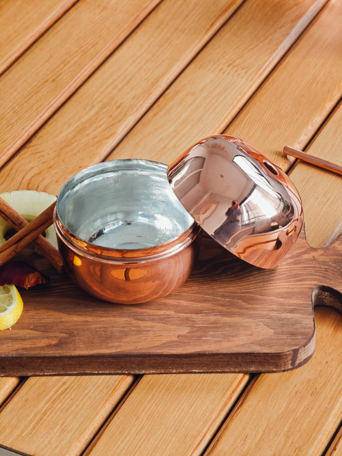 Bakır Kokteyl Bardağı Pipetli - Görsel 3