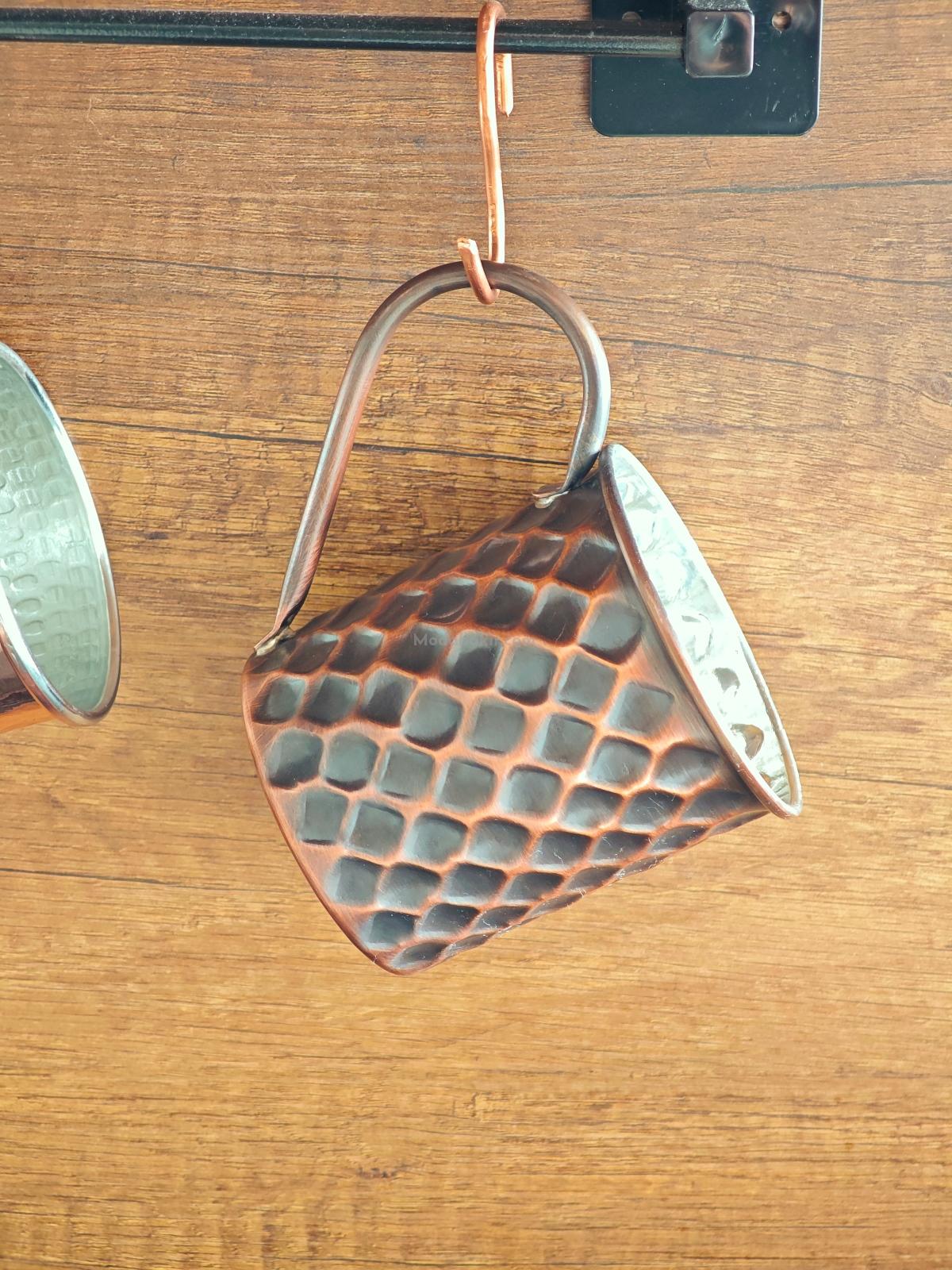 Bakır Kulplu Bardak Petekli Oksit - Görsel 4