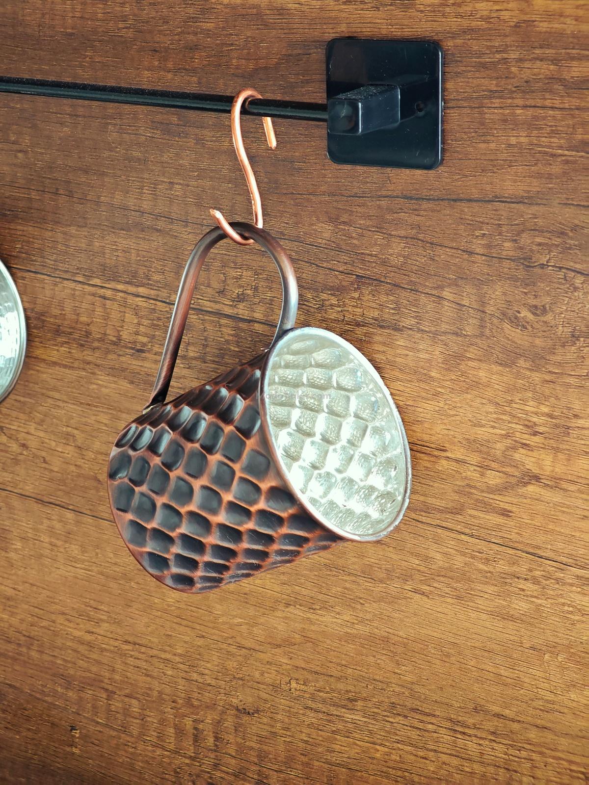 Bakır Kulplu Bardak Petekli Oksit - Görsel 5