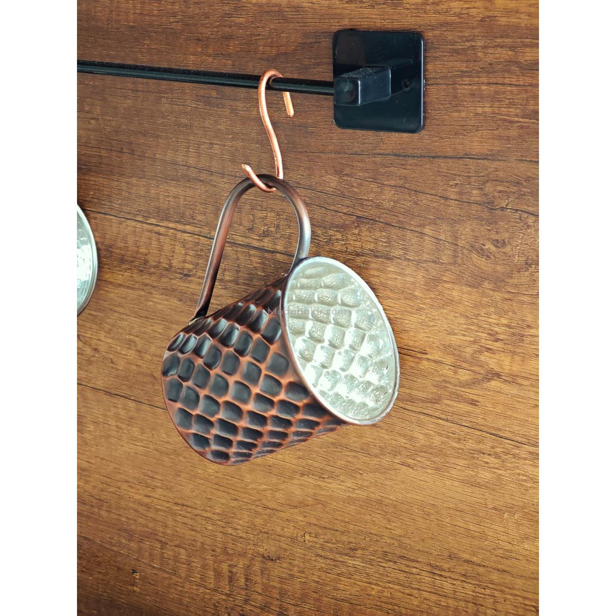 Bakır Kulplu Bardak Petekli Oksit - Görsel 5