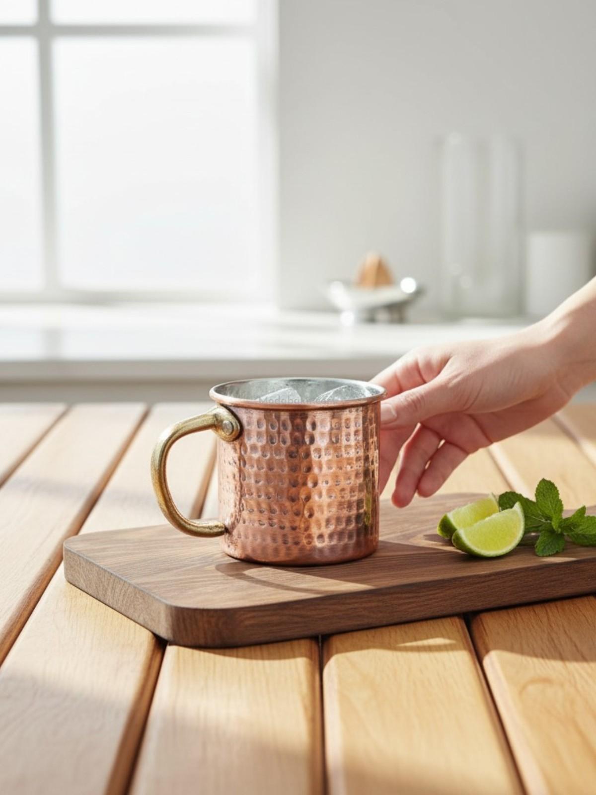 Bakır Kupa Bardak 330 ml Oksit - Görsel 2