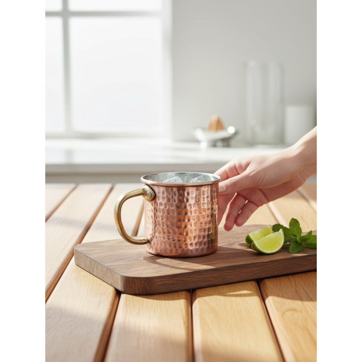 Bakır Kupa Bardak 330 ml Oksit - Görsel 2