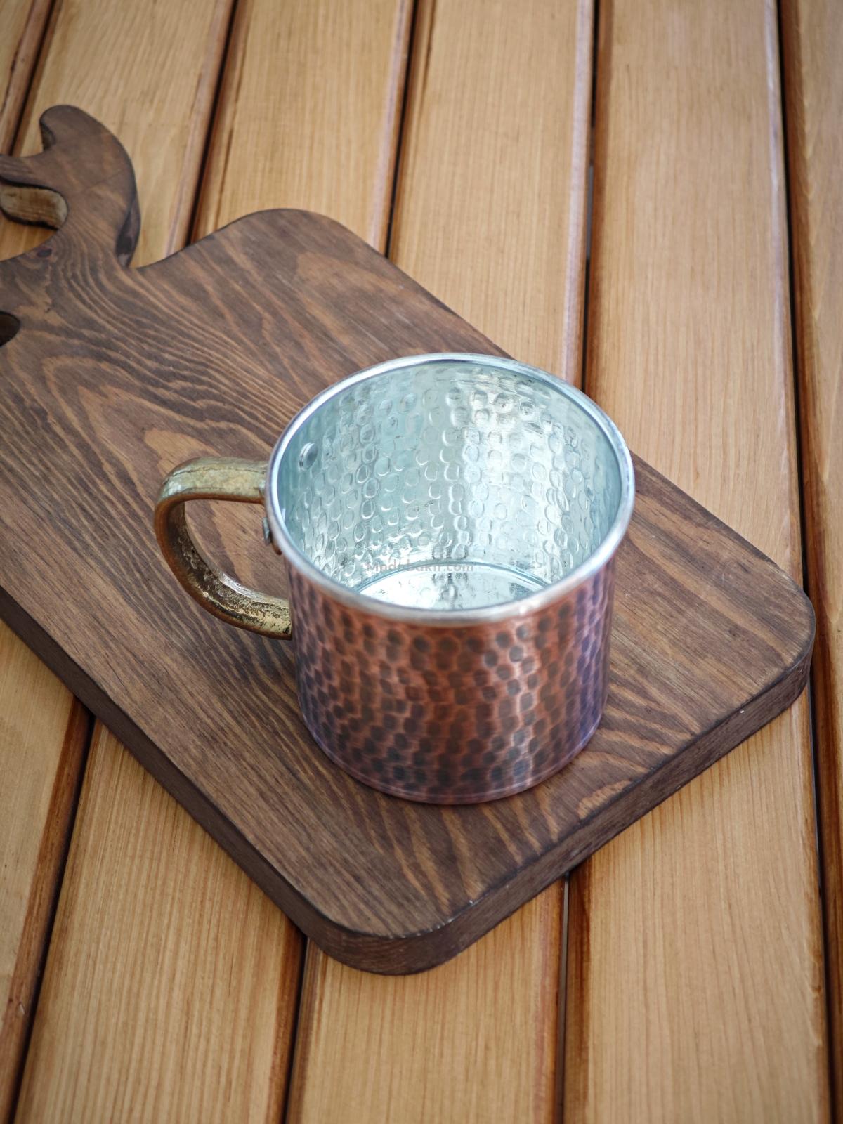 Bakır Kupa Bardak 330 ml Oksit - Görsel 6