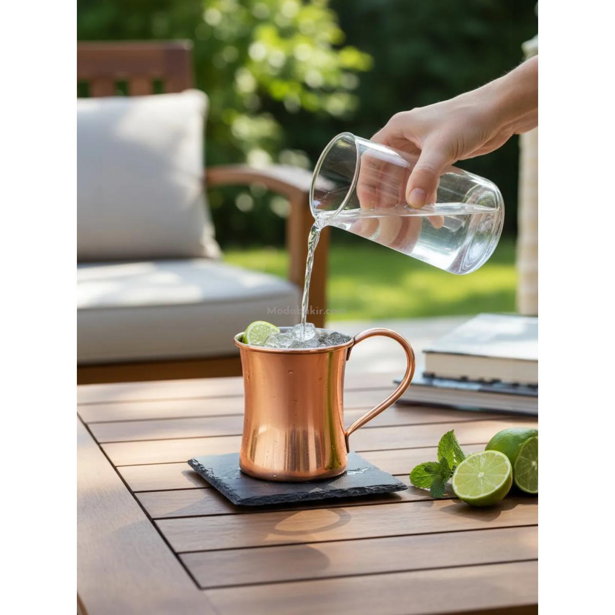 Bakır Kupa İnce Belli Bardak - Görsel 4