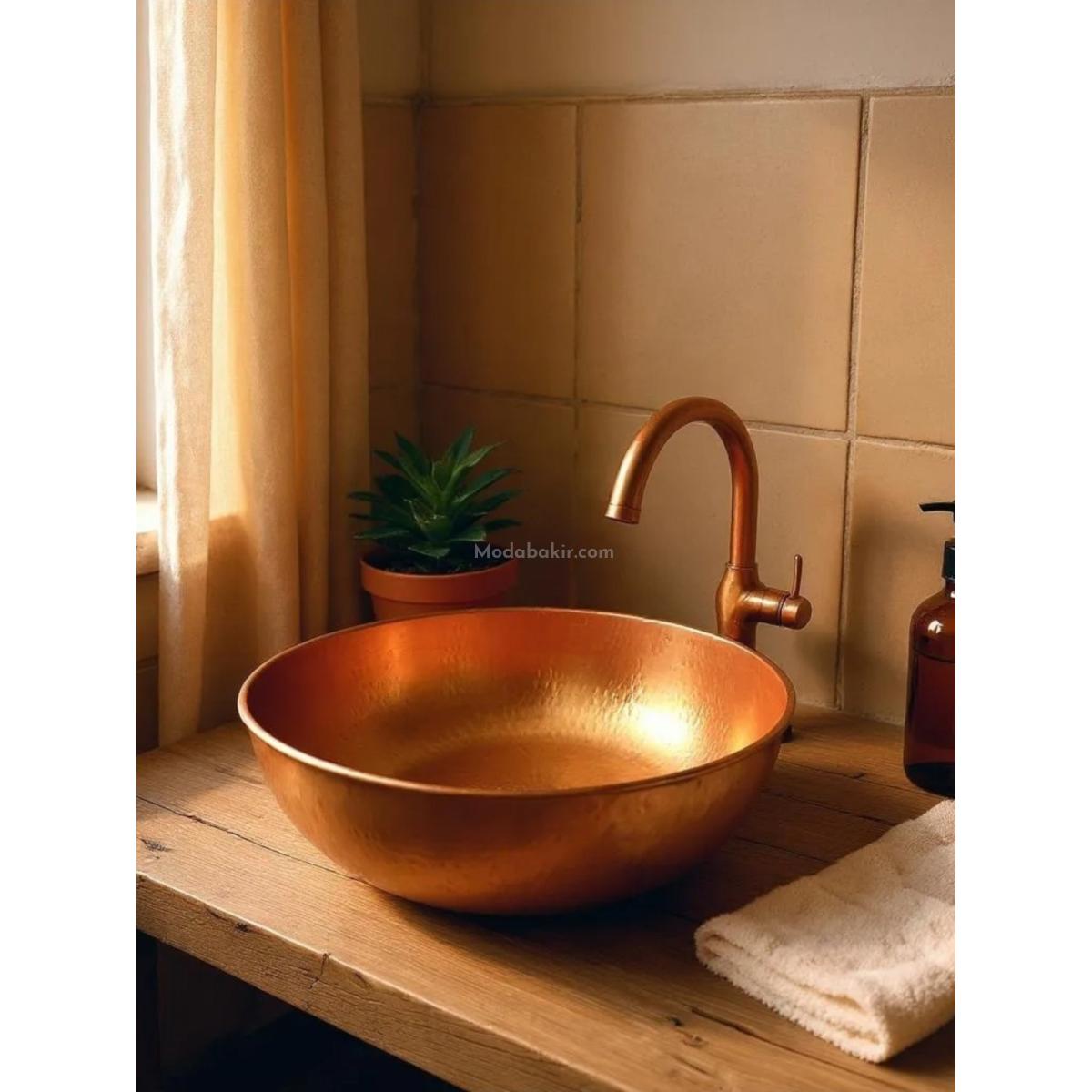 Bakır Lavabo 45 cm - Görsel 2