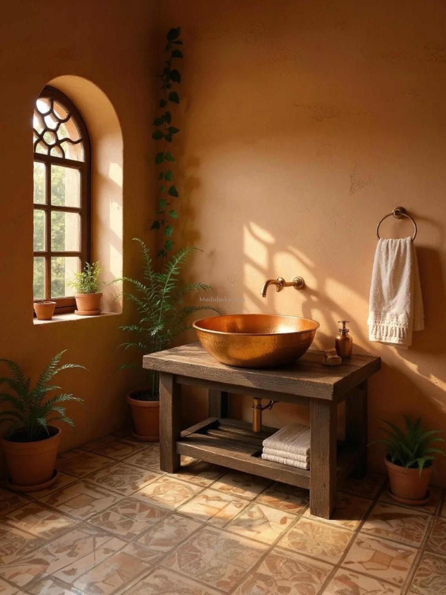 Bakır Lavabo 45 cm - Görsel 3