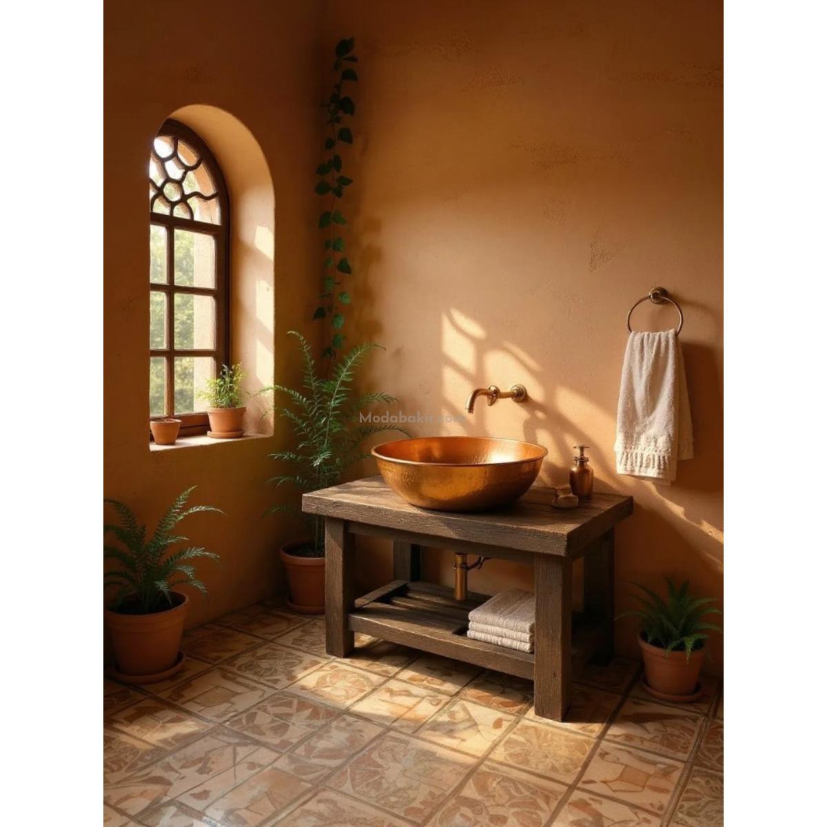 Bakır Lavabo 45 cm - Görsel 3