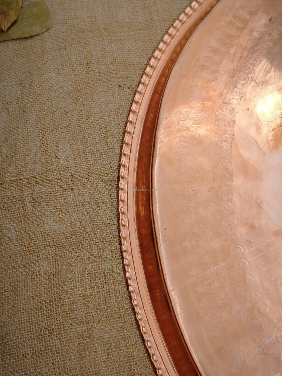 Bakır Nakışlı Sini 60 Cm - Görsel 4