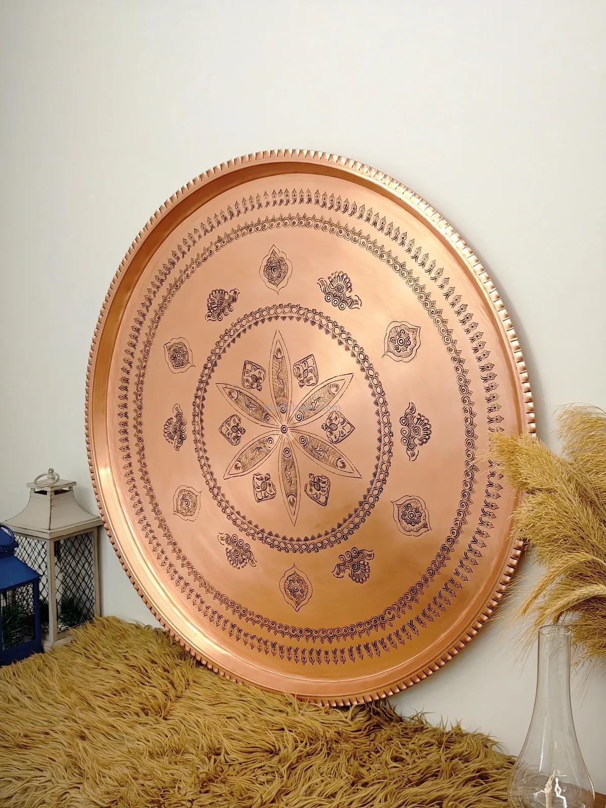 Bakır Nakışlı Sini 70 Cm - Görsel 5