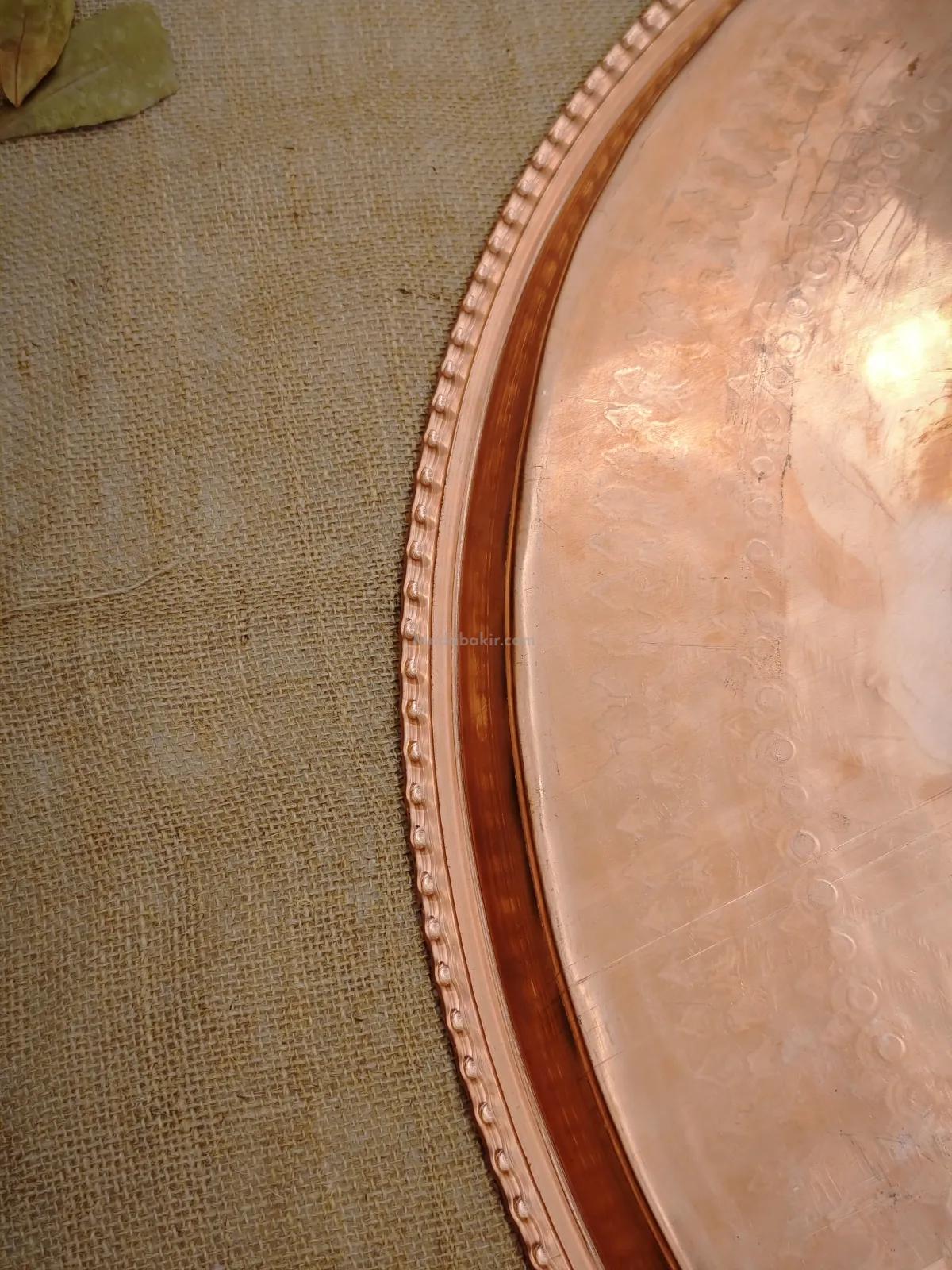 Bakır Nakışlı Sini 80 Cm - Görsel 4