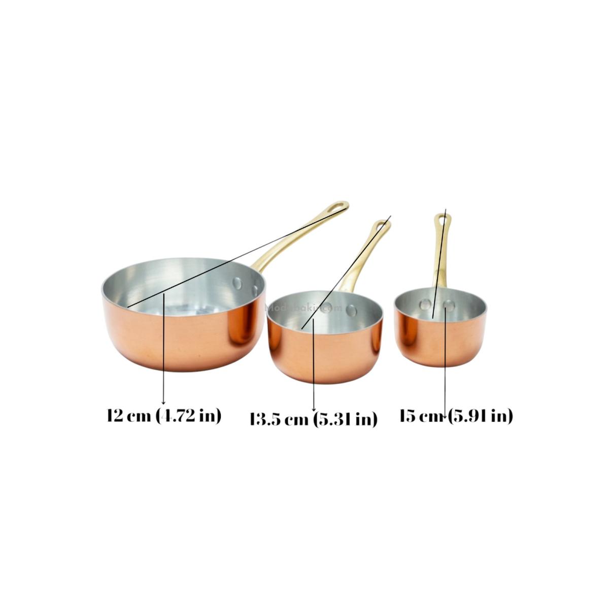 Bakır Ölçü Kabı Seti,Sos Tavası - Görsel 1