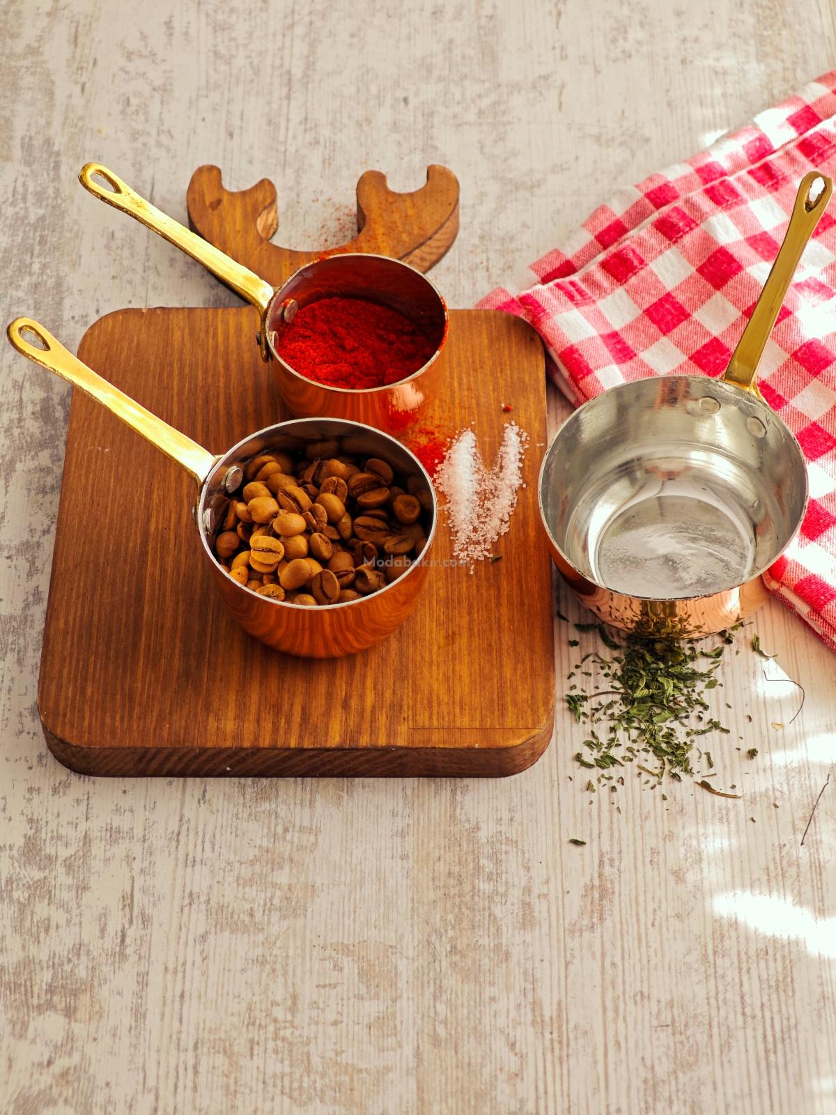 Bakır Ölçü Kabı Seti,Sos Tavası - Görsel 2