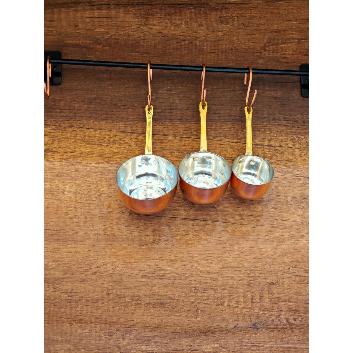 Bakır Ölçü Kabı Seti,Sos Tavası - Görsel 4