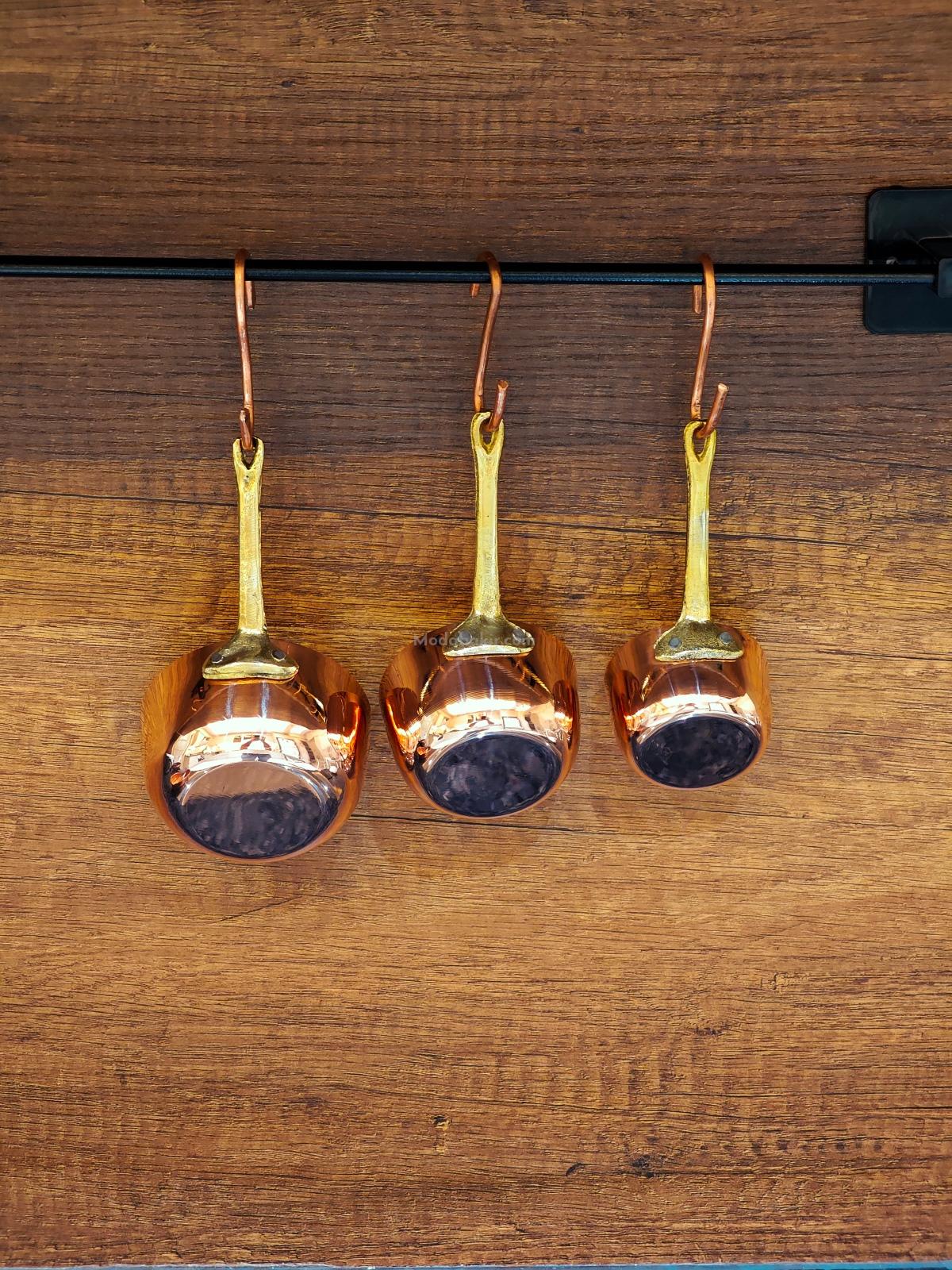 Bakır Ölçü Kabı Seti,Sos Tavası - Görsel 6