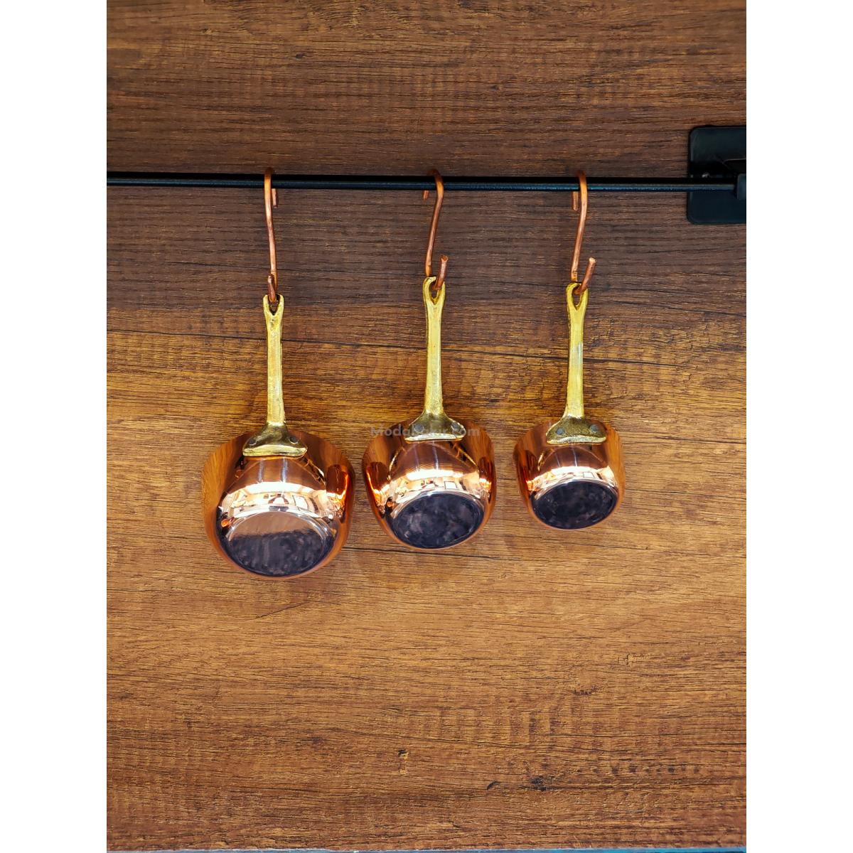 Bakır Ölçü Kabı Seti,Sos Tavası - Görsel 6