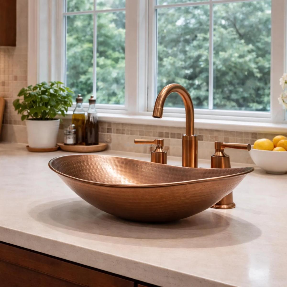Bakır Oval lavabo - Görsel 3